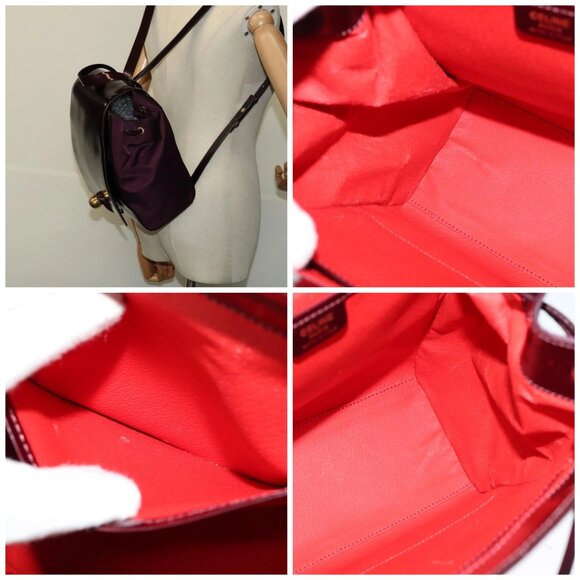 CELINE Backpack Leather Purple Gold - Picture 15 of 16